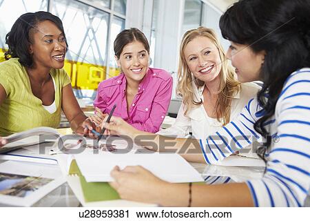 Group Of Women Meeting In Creative Office View Large Photo Image Stock Image - Group Of Women Meeting In Creative Office. Fotosearch
