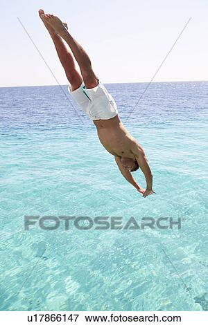 Man Diving Into Sea View Large Photo Image Stock Photo - Man Diving Into Sea. Fotosearch