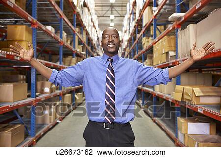 Portrait Of Businessman In Warehouse View Large Photo Image Stock Image - Portrait Of Businessman In Warehouse. Fotosearch
