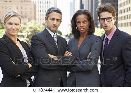 Portrait Of Four Business Colleagues Outside Office View Large Photo Image Stock Image - Portrait Of Four Business Colleagues Outside Office. Fotosearch