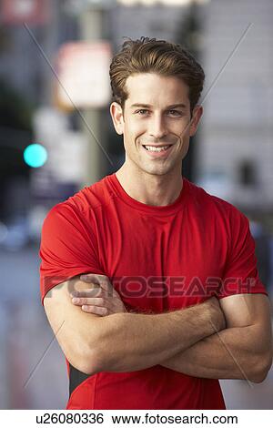 Portrait Of Male Runner On Urban Street View Large Photo Image Stock Photograph - Portrait Of Male Runner On Urban Street. Fotosearch