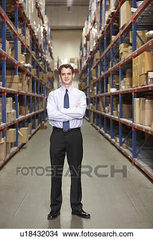 Portrait Of Manager In Warehouse View Large Photo Image Picture - Portrait Of Manager In Warehouse. Fotosearch