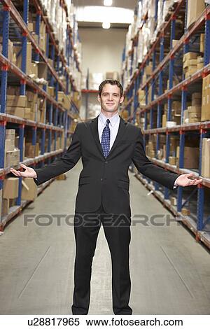 Portrait Of Manager In Warehouse View Large Photo Image Stock Photography - Portrait Of Manager In Warehouse. Fotosearch