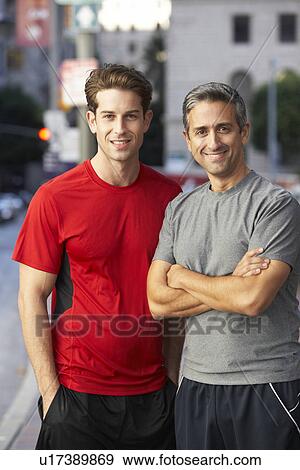 Portrait Of Two Male Runners On Urban Street View Large Photo Image Stock Photo - Portrait Of Two Male Runners On Urban Street. Fotosearch