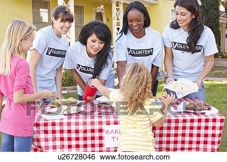Women And Children Running Charity Bake Sale View Large Photo Image Stock Photograph - Women And Children Running Charity Bake Sale. Fotosearch