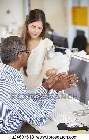 Workers At Desks In Busy Creative Office View Large Photo Image Stock Image - Workers At Desks In Busy Creative Office. Fotosearch