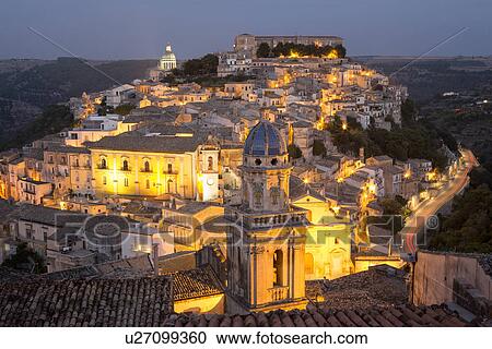 Aerial sunset view of Ragusa Ibla, Sicily, Italy View Large Photo Image Stock Image - Aerial sunset view of Ragusa Ibla, Sicily, Italy. Fotosearch