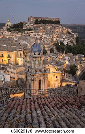 Aerial sunset view of Ragusa Ibla, Sicily, Italy View Large Photo Image Stock Photo - Aerial sunset view of Ragusa Ibla, Sicily, Italy. Fotosearch