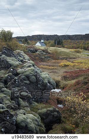 Stock Photo - Autumn colours at Pingvellir, Iceland. Fotosearch