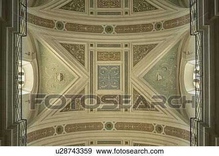 Stock Photo - Baroque church ceiling detail of S. Giovanni Evangelista, Modica. Fotosearch