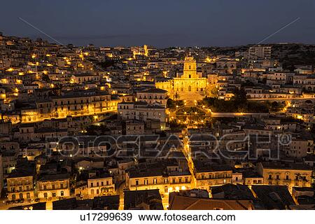 Baroque Church of San Giorgio, Modica twilight, Sicily, Italy View Large Photo Image Stock Photo - Baroque Church of San Giorgio, Modica twilight, Sicily, Italy. Fotosearch
