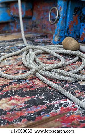 Stock Image - Castellammare al Golfo fishing boat detail, Sicily, Italy. Fotosearch