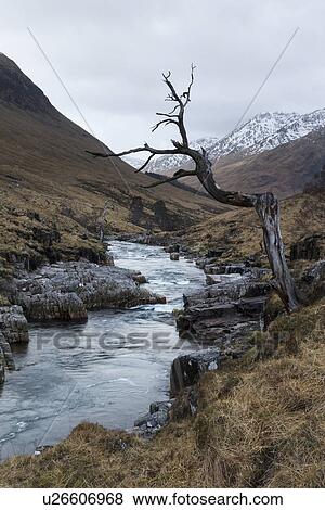 Flowing river of Glen Etive in winter, Glen Coe, Scotland View Large Photo Image Stock Photo - Flowing river of Glen Etive in winter, Glen Coe, Scotland. Fotosearch