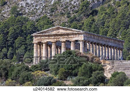 Stock Image - Greek Temple at Segesta, Sicily, Italy. Fotosearch