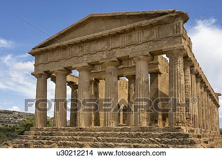 Greek Temple of Concordia, Agrigento, Sicily, Italy View Large Photo Image Picture - Greek Temple of Concordia, Agrigento, Sicily, Italy. Fotosearch