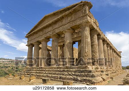 Greek Temple of Concordia, Agrigento, Sicily, Italy View Large Photo Image Stock Photo - Greek Temple of Concordia, Agrigento, Sicily, Italy. Fotosearch