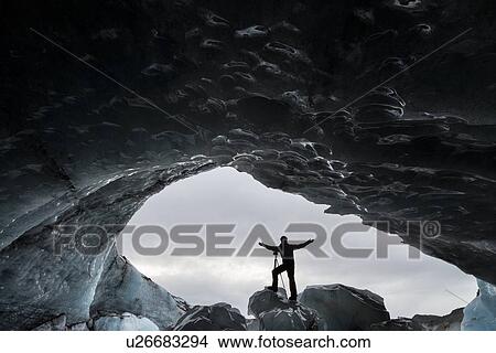 Picture - Ice cave at Skaftafell, Iceland. Fotosearch