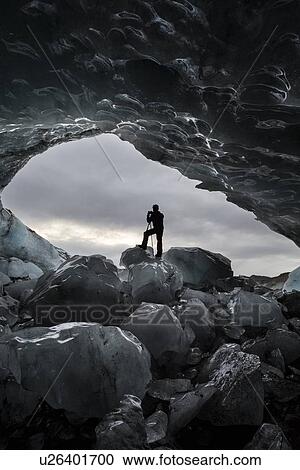 Stock Image - Ice cave at Skaftafell, Iceland. Fotosearch