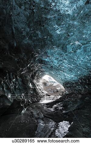 Stock Photography - Ice cave at Skaftafell, Iceland. Fotosearch