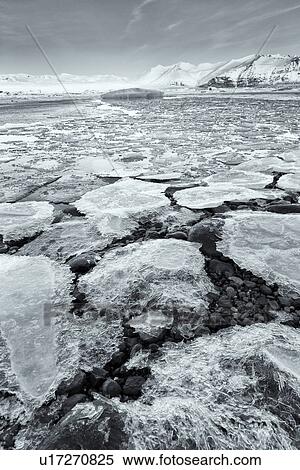 Stock Photography - Ice in frozen lagoon, Jokulsarlon, Iceland. Fotosearch