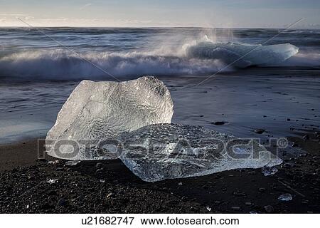 Icebergs at Jokulsarlon beach, sunrise, Iceland View Large Photo Image Stock Photo - Icebergs at Jokulsarlon beach, sunrise, Iceland. Fotosearch