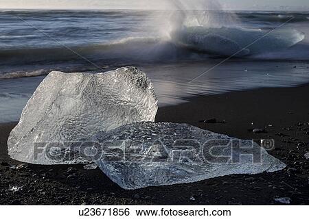 Icebergs at Jokulsarlon beach, sunrise, Iceland View Large Photo Image Stock Photograph - Icebergs at Jokulsarlon beach, sunrise, Iceland. Fotosearch