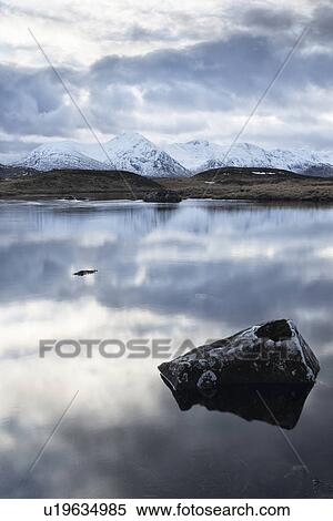 Stock Photography - Loch Ba at sunset, Glen Coe, Scotland. Fotosearch