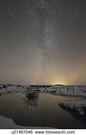 Northern lights and Milky Way near Myvatn Iceland View Large Photo Image Stock Photograph - Northern lights and Milky Way near Myvatn Iceland. Fotosearch