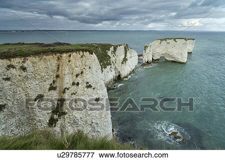 Stock Photo - Old Harry Rocks, isle of Purbeck, Dorset, England. Fotosearch