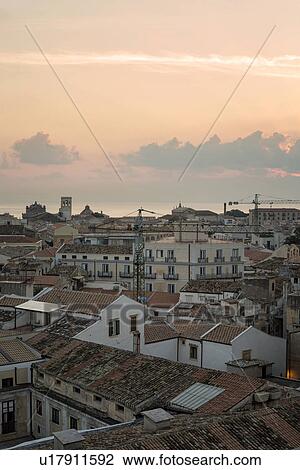Stock Image - Palermo city view at dawn, Sicily, Italy. Fotosearch
