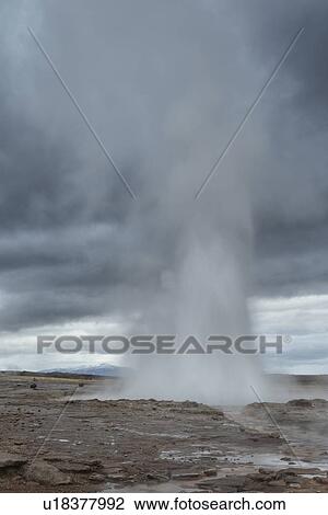 Plumes of steam at Geysir, Iceland View Large Photo Image Stock Image - Plumes of steam at Geysir, Iceland. Fotosearch