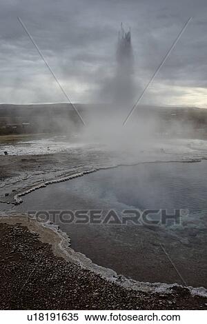 Plumes of steam at Geysir, Iceland View Large Photo Image Stock Photography - Plumes of steam at Geysir, Iceland. Fotosearch