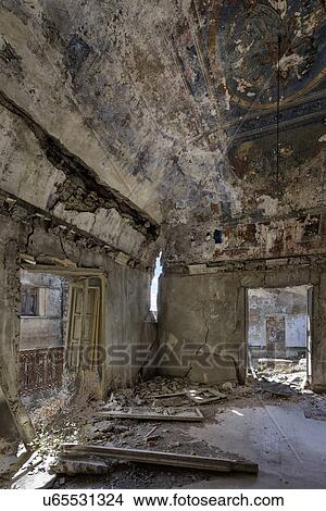 Picture - Poggioreale interior detail of earthquake destruction, Sicily, I. Fotosearch