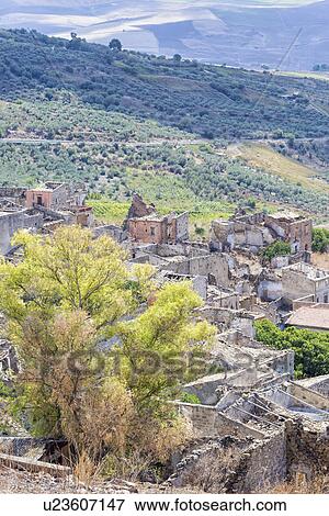 Poggioreale town destroyed by earthquake, Sicily, Italy View Large Photo Image Stock Photo - Poggioreale town destroyed by earthquake, Sicily, Italy. Fotosearch
