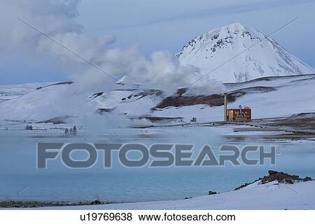 Stock Photo - Power station for geothermal energy, Krafla, Iceland. Fotosearch