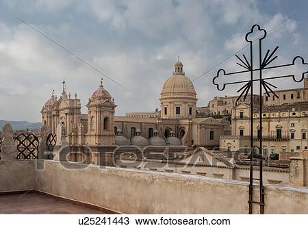 Stock Image - San Nicolo Catedrale, Noto, Sicily, Italy. Fotosearch