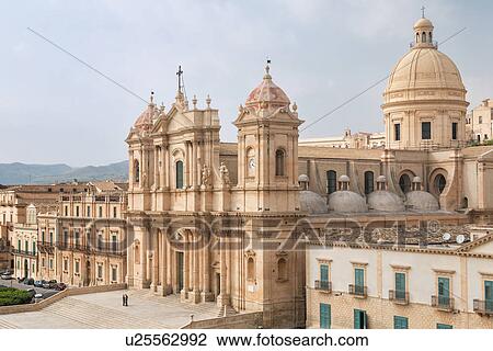 Stock Image - San Nicolo Catedrale, Noto, Sicily, Italy. Fotosearch