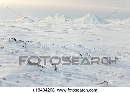 Stock Photo - Snow landscape at Dimmifjallgardur, Iceland. Fotosearch