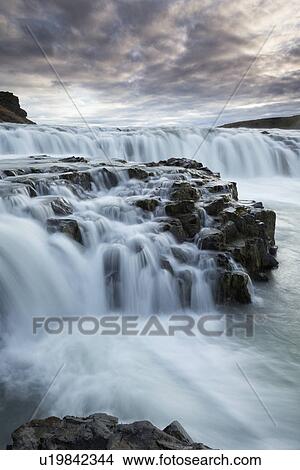 Sunrise at Gullfoss, Iceland View Large Photo Image Picture - Sunrise at Gullfoss, Iceland. Fotosearch