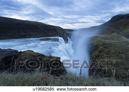 Sunrise at Gullfoss, Iceland View Large Photo Image Stock Photography - Sunrise at Gullfoss, Iceland. Fotosearch