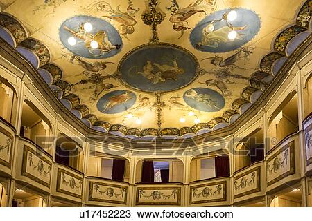 Stock Image - Teatro della Concordia interior, MonteCastello di Vibio, Umbria,. Fotosearch