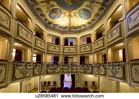 Stock Image - Teatro della Concordia interior, MonteCastello di Vibio, Umbria,. Fotosearch