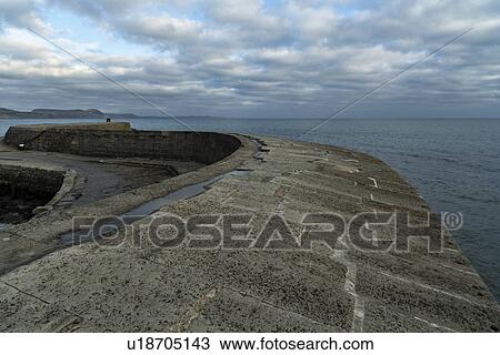Stock Image - The Cobb, Lyme on Regis, Dorset, England. Fotosearch