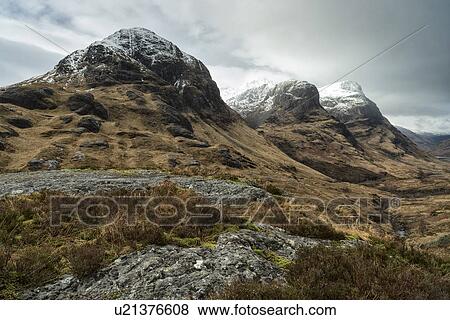 Stock Photo - The Three Sisters, Glen Coe, Scotland. Fotosearch