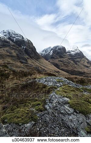 Stock Photo - The Three Sisters, Glen Coe, Scotland. Fotosearch