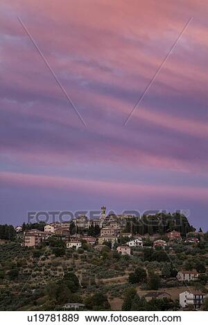 Stock Photo - Umbrian sunset, Italy. Fotosearch