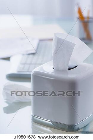 Close-up of box of tissues View Large Photo Image Stock Photo - Close-up of box of tissues . Fotosearch