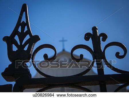 Picture - Close up of iron fence. Fotosearch