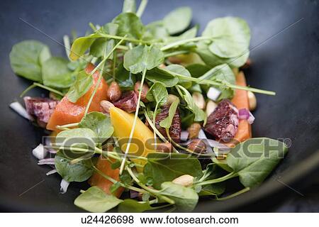 Close up of multicolored healthy salad View Large Photo Image Stock Photo - Close up of multicolored healthy salad. Fotosearch