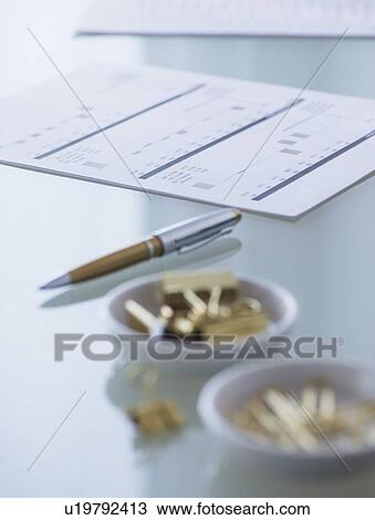 Close-up of paper clip, binder clip, pen and paper material View Large Photo Image Stock Image - Close-up of paper clip, binder clip, pen and paper material. Fotosearch